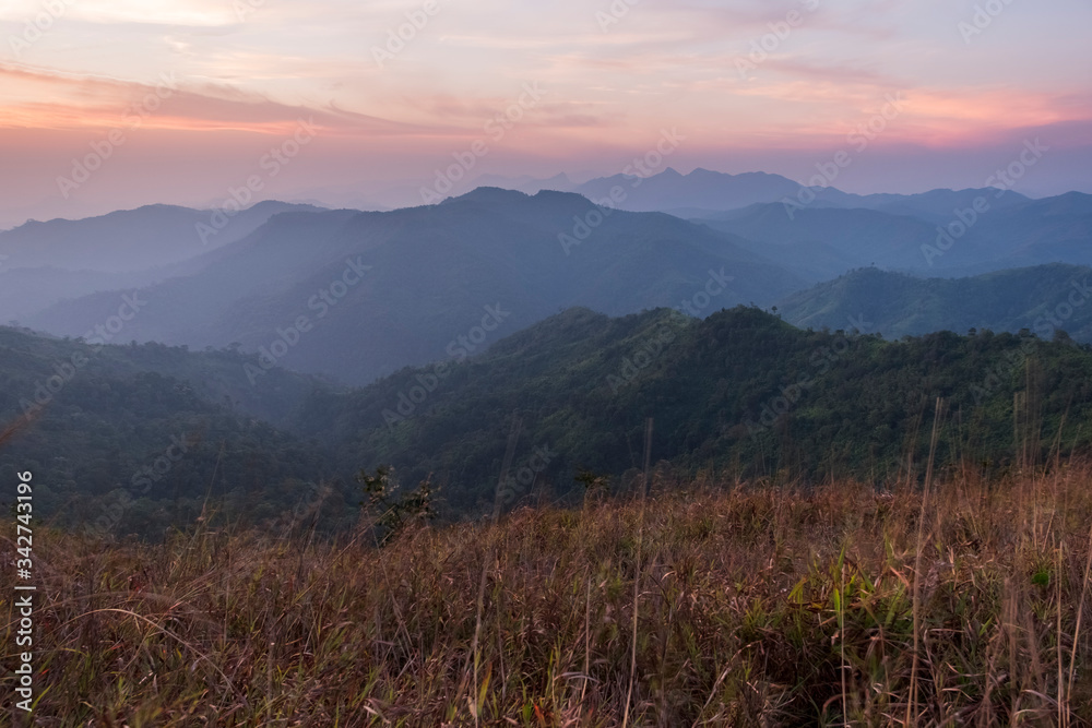 morning time view at Khao Chang Phuak Mountain Thong Pha Phum National Park, Kanchanaburi province, Thailand, 1249 msl