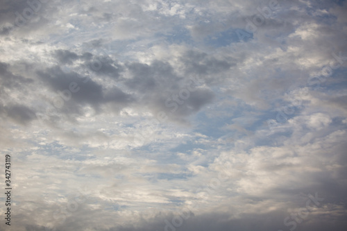 sky with clouds and sun.