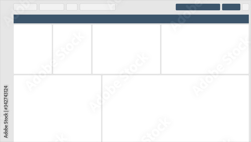 Empty analytics and statistics user and admin dashboard for financial, economy and digital control panels. Website administrative panel minimalistic mockup. Application website display.
