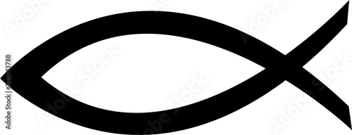 Christian fish symbol. Jesus fish icon religious sign