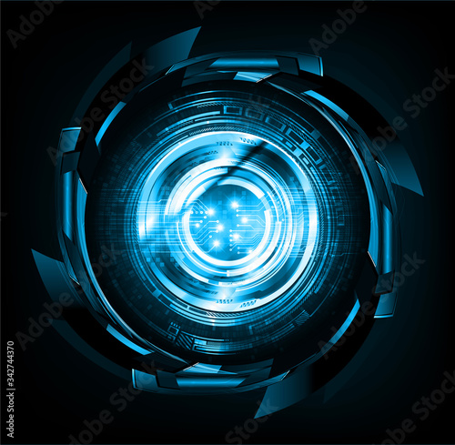 Blue eye cyber circuit future technology concept background