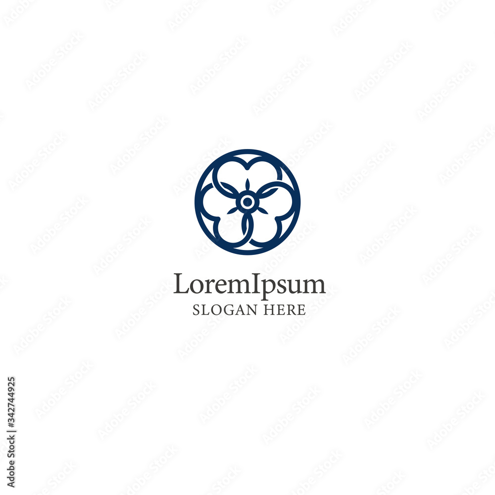 Abstract flower logo design template on white Abstract flower logo design template on white