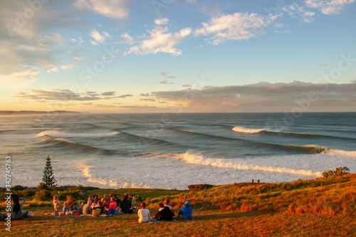 Large swell brings big waves crashing into shore