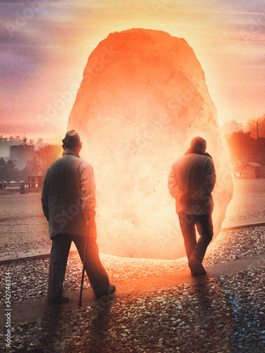 Two men walking into another Dimension, Digital Artwork photo