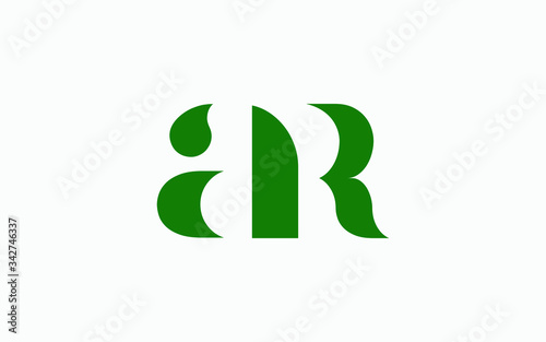 ar or ra and a, r Lowercase Letter Initial Logo Design, Vector Template