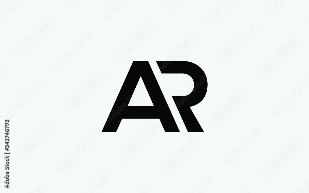 AR or RA and A, R Uppercase Letter Initial Logo Design, Vector Template