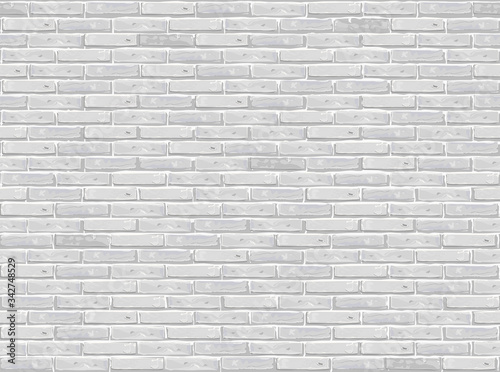 White brick wall pattern seamless background.