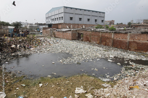 Hazaribagh tannery industry in the capital largely contributes to the pollution of the environment. As many as 240 tanneries run on 25 hectares of Land, discharging about 6000 cubic meters of effluent photo