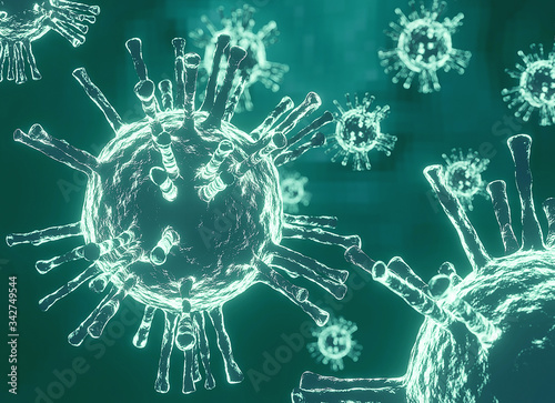 coronavirus COVID-19.,virus abstract background. 3D rendering of virus.