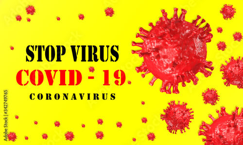 No virus and stop coronavirus concept.3d rendering