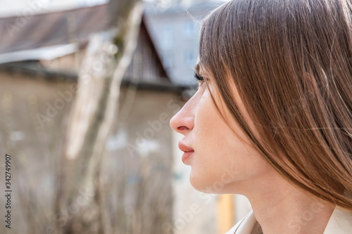 close-up portrait of a brunette