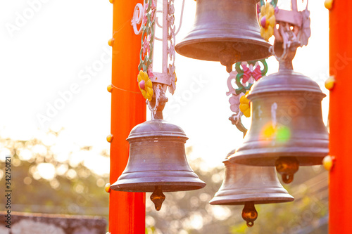 Bells in the SHiva Bhootnath Temple in Rishikesh, India photo