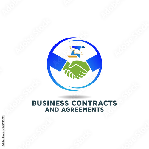 Business agreement for contract vector logo design