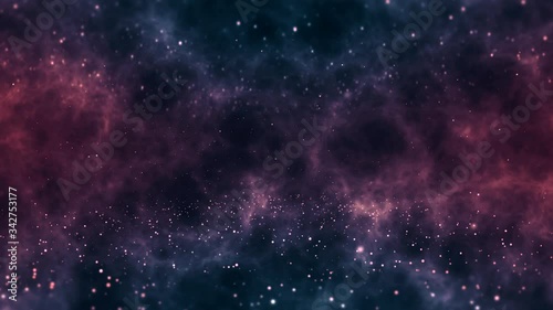 dramatic space scene with flying particles 4k animation