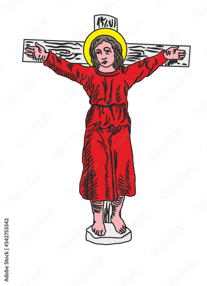 Baby Jesus on the cross