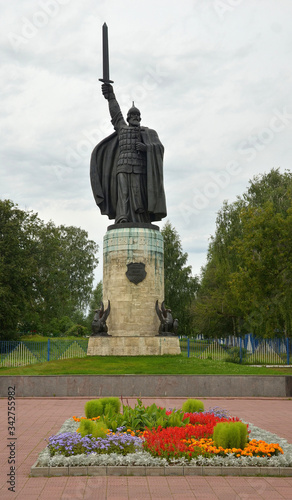 Monument to Ilya Muromets in the ancient city of Murom. Russia photo