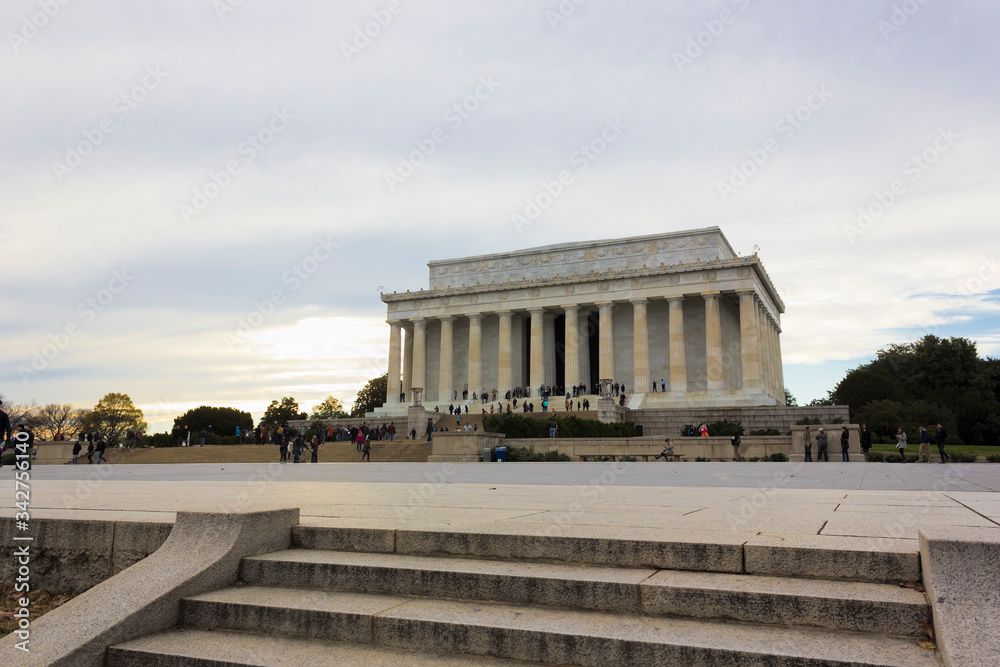 View of the Abraham Lincoln Memorial, Lincoln Steps & plaza, Lincoln Memorial Circle, National Mall, Washington DC