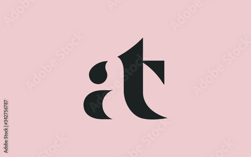 at or ta and a, t Lowercase Letter Initial Logo Design, Vector Template photo