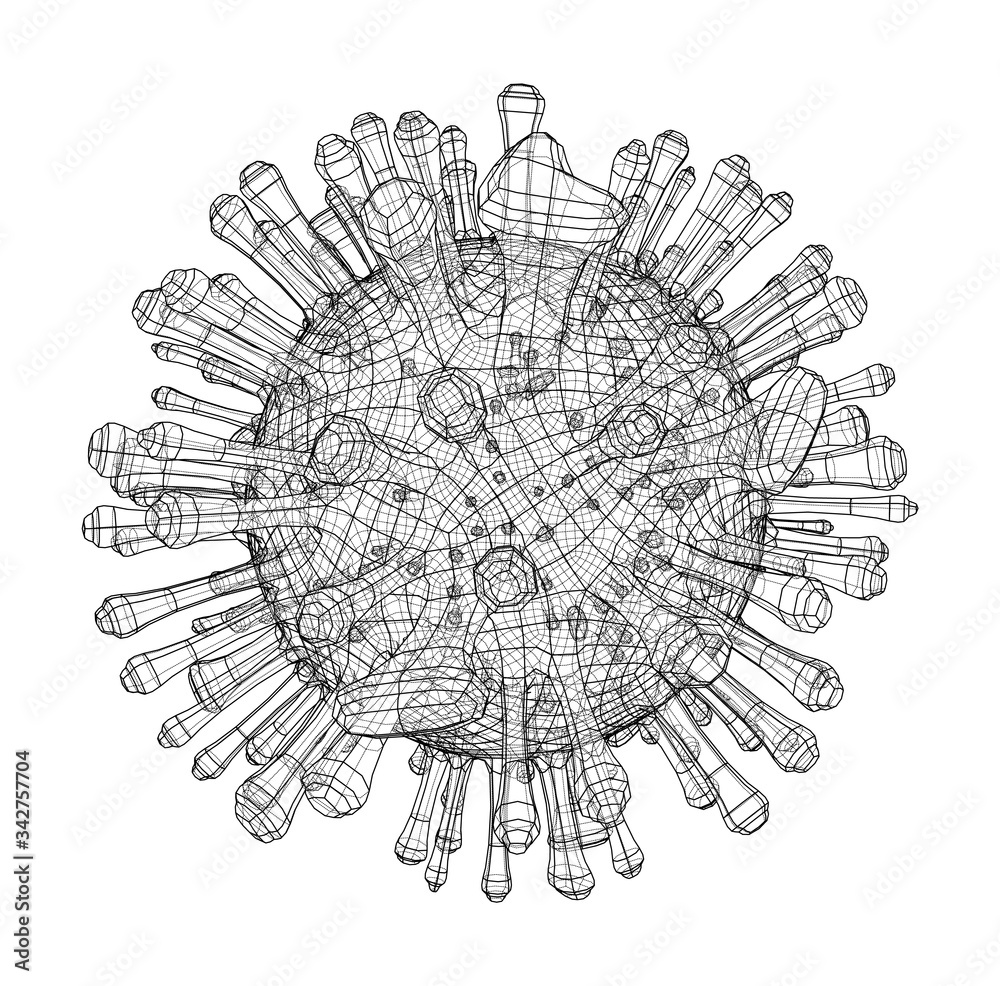Vector wire-frame model of a virus