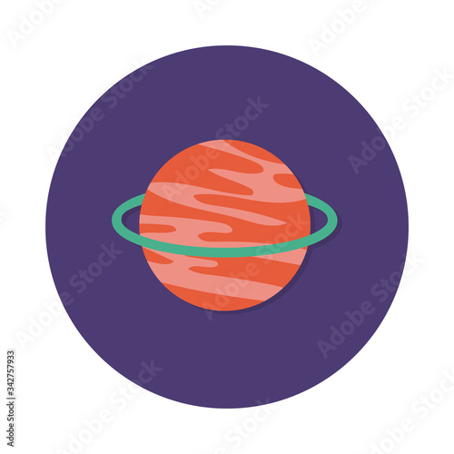 saturn planet block and flat style