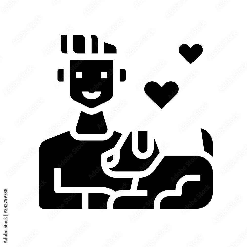Man cat pet avatar love icon Man cat pet avatar love icon