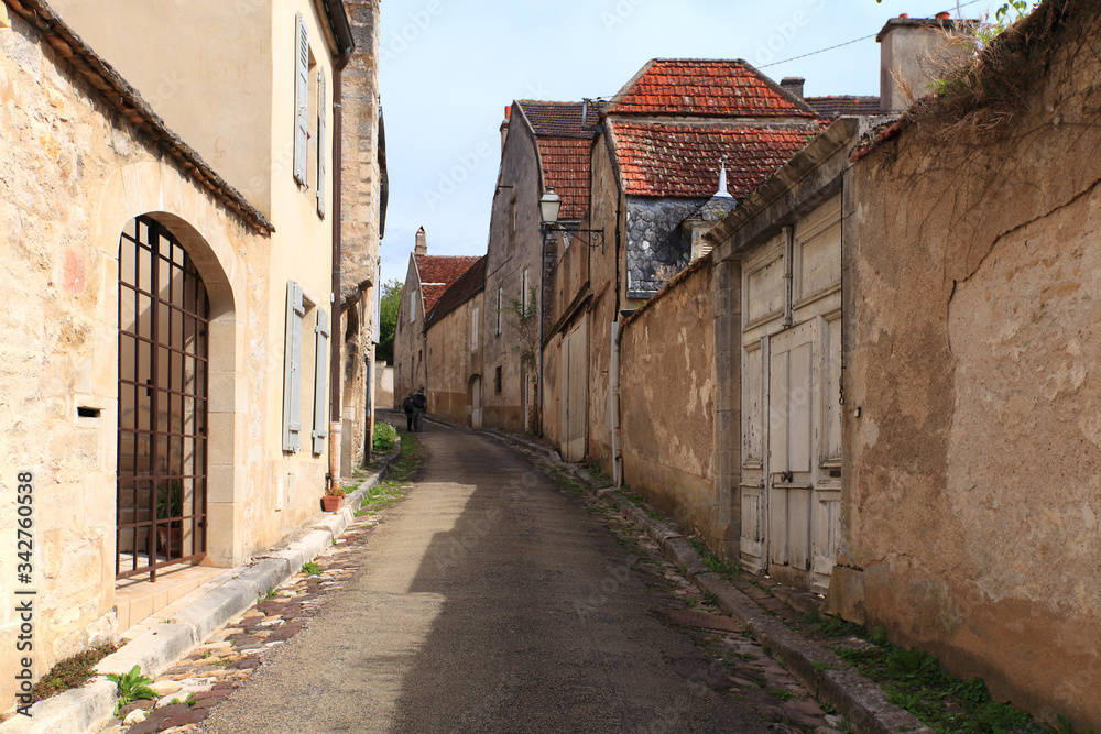Streets of beuatiful village Vezelay, France