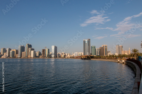 Beautiful Sharjah city with Clear blue sky  © fahadee