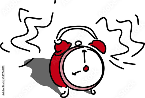 alarm clock ringing time wake up symbol isolated on white background 