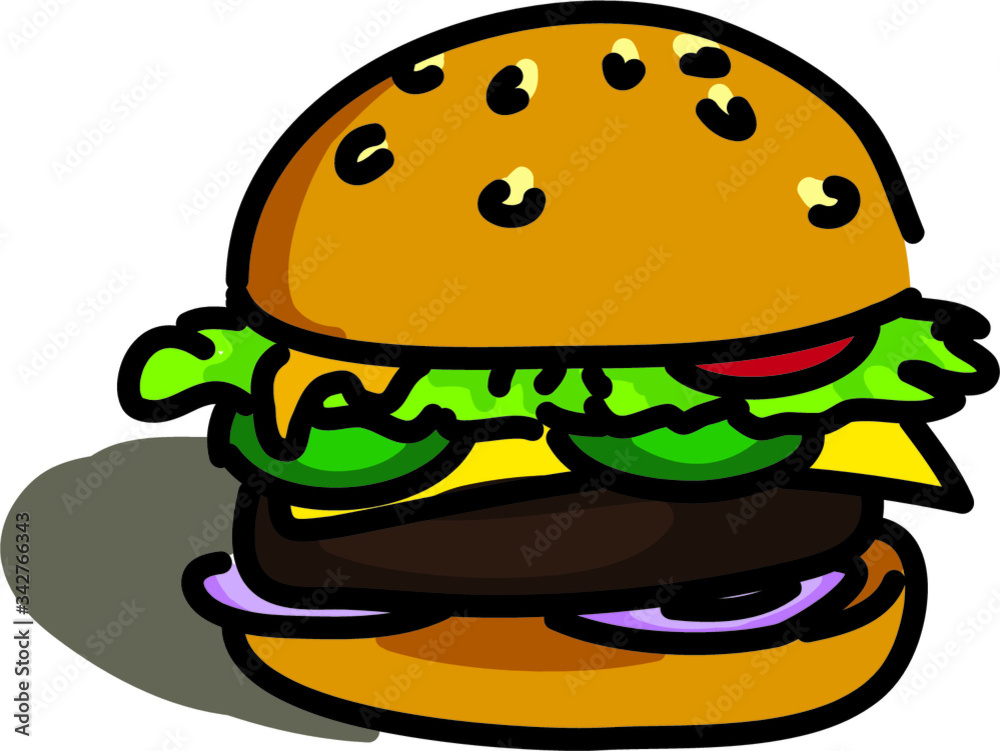 hamburger symbol fast food eat cartoon icon isolated on white background hamburger symbol fast food eat cartoon icon isolated on white background