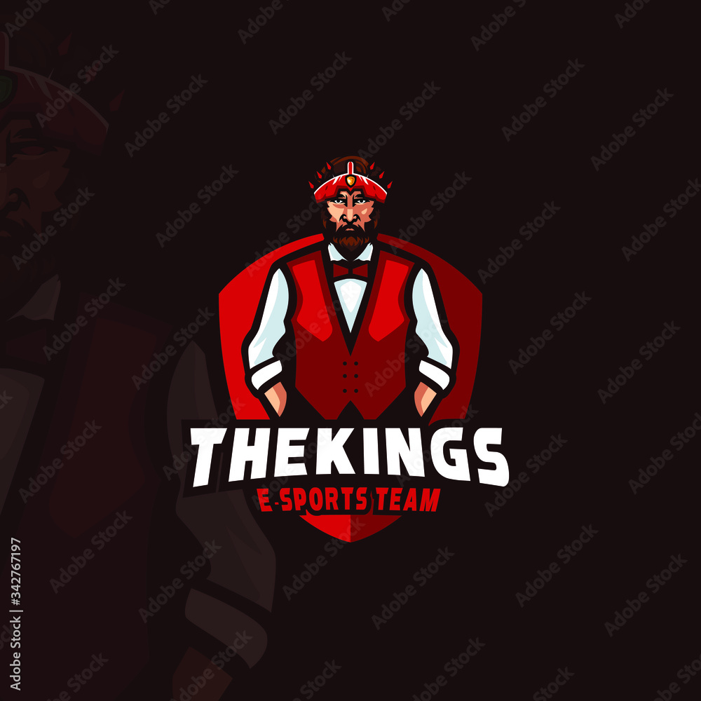 illustration of a king e sport logo design