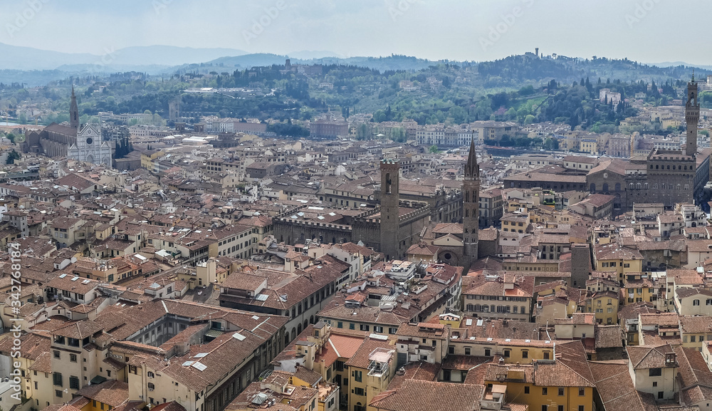 Aerial view of the historic center of Florence