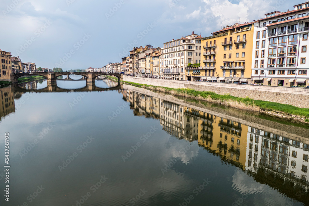 Trinità Bridge and the Arno river in Florence