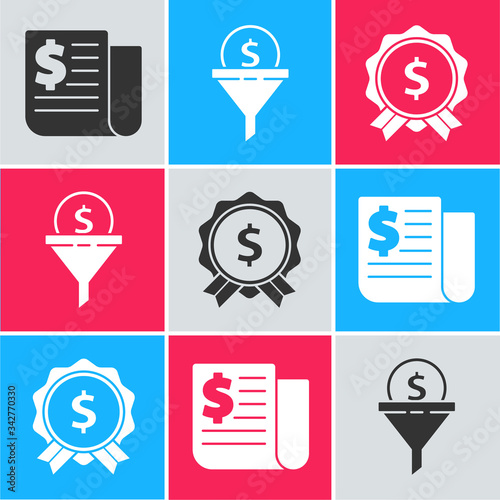 Set Financial news, Lead management and Price tag with dollar icon. Vector