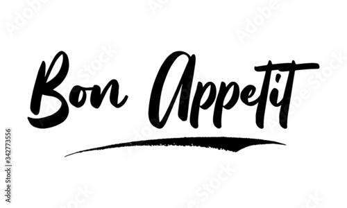 Bon Appetit Calligraphy Phrase, Lettering Inscription.