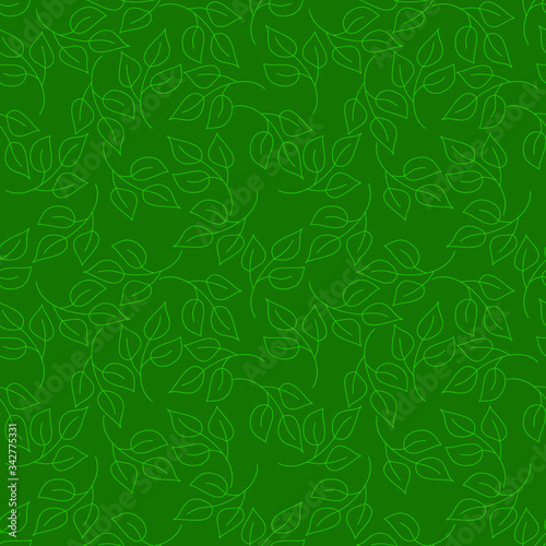 Deep green floral seamless pattern, wallpaper texture print, wrapping design. Vector graphics.