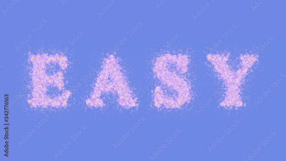 Easy Text Message of Flowers Blue Background Alpha Matte Seamless Loop