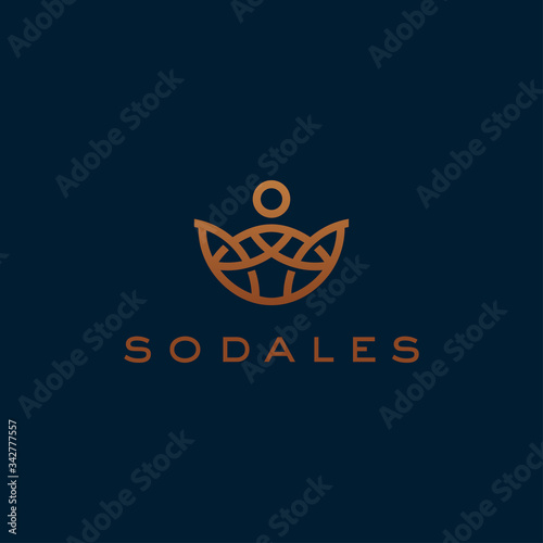 Yoga spa lotus logo design icon vector template
