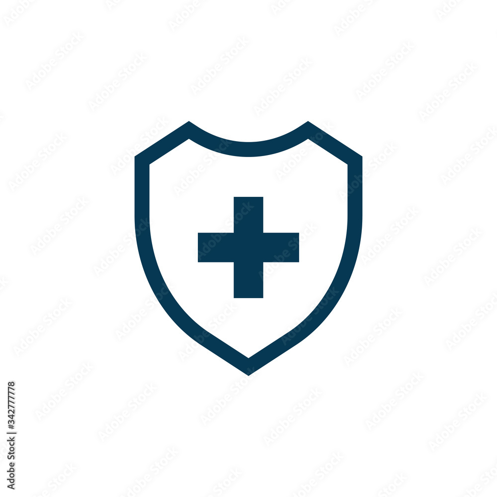 Shield with cross icon isolated on white background. Vector illustration Shield with cross icon isolated on white background. Vector illustration