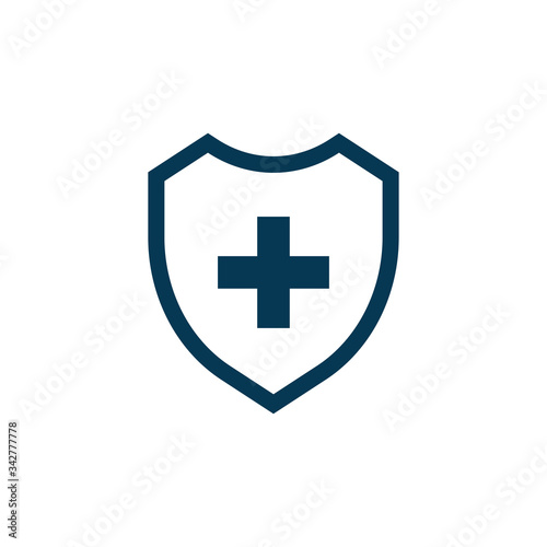 Free Download Shield with cross icon isolated on white background. Vector illustration - GFXLoad