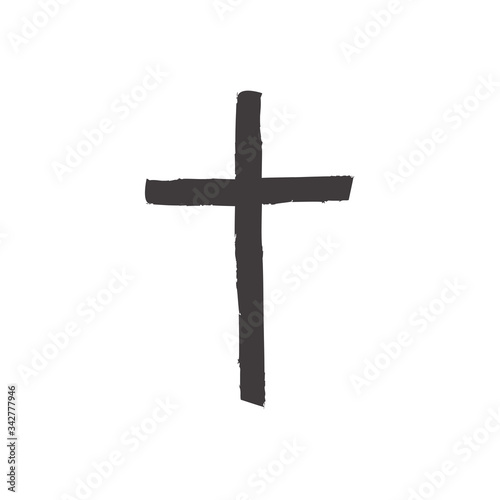 Christian cross icon isolated on white background. Christian symbol vector illustration