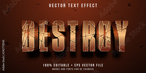 Editable text effect - destruction style