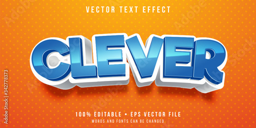 Editable text effect - clever boy style photo