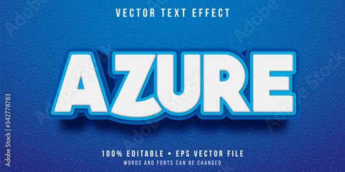 Editable text effect - azure blue text style