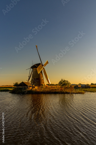 windmill in the evening