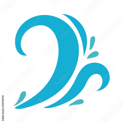 water wave ocean flat style icon