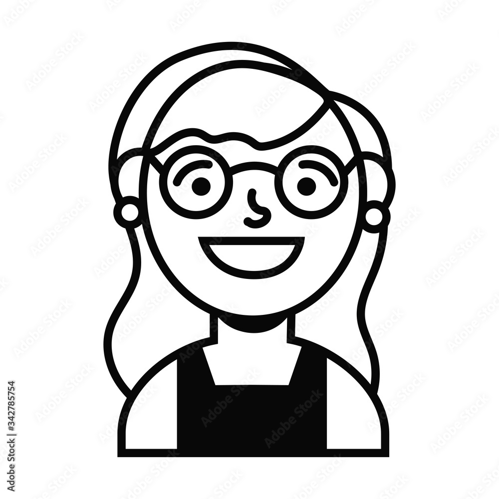 woman female with eyeglasses avatar character woman female with eyeglasses avatar character