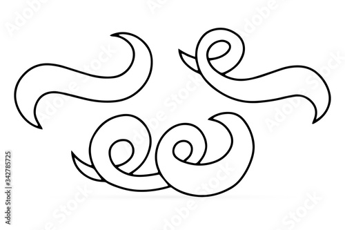 Outline wave icon isolated on white. Doodle hand drawing art line. Sketch vector stock illustration