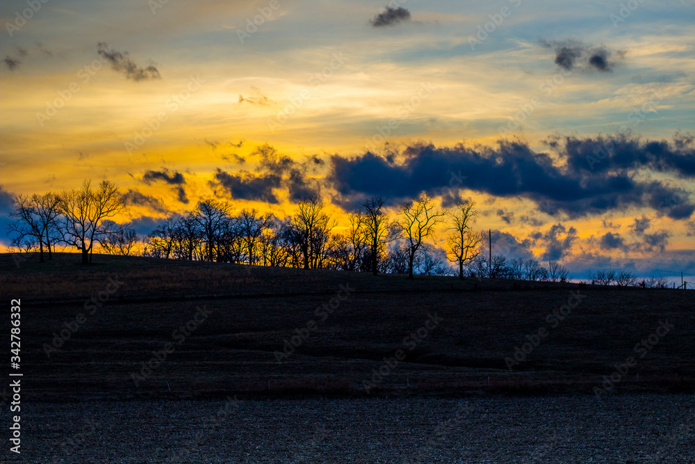 Fototapeta premium sunset over the field