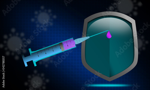 Syringe, injection and shield for health protection