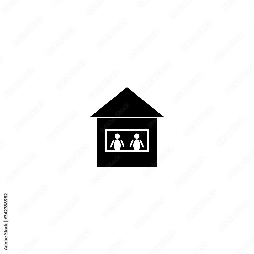 Two people at home sign. Quarantine eps ten Two people at home sign. Quarantine eps ten